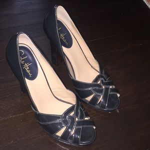 Cole Haan Dark Green Patent Leather Pumps